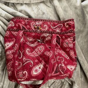 Vera Bradley Mesa Red Over The Shoulder Tote- Retired Pettern- Perfect Condition